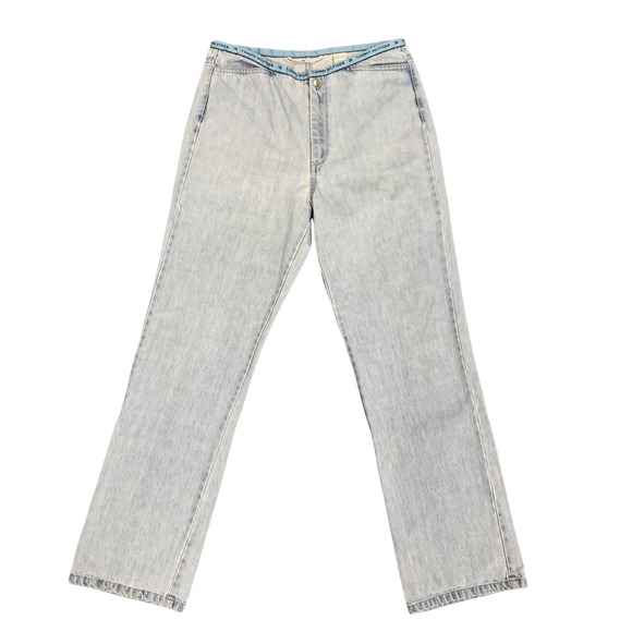 Tommy Hilfiger Denim - Vintage Tommy Hilfiger Jeans Size 8 High Rise Spellout Waist Band Straight Leg